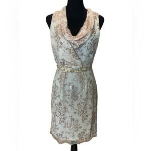 New ~ EVA FRANCO x ANTHROPOLOGIE ~  Holiday Cowl Neck Sheath Dress 2